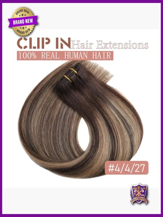 22 Inch Straight Clip In Hair Extensions 5pcs 80g Remy Human Hair Balayage main image 5